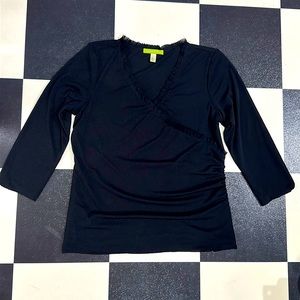 Sigrid Olsen black two layer blouse